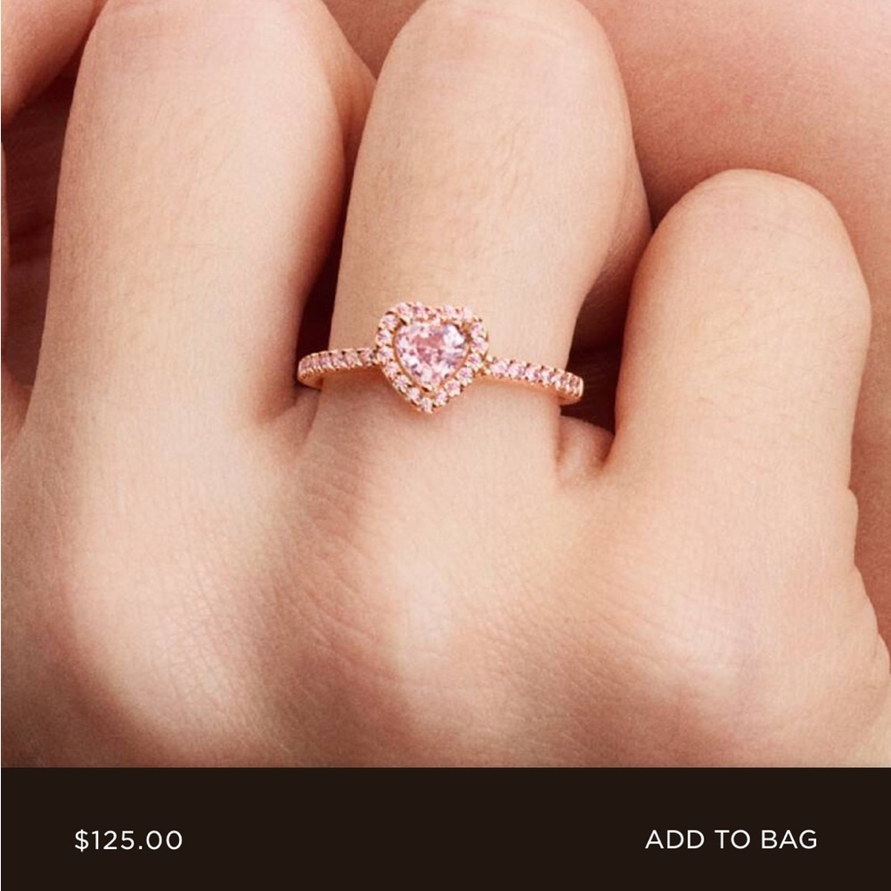 Pandora Rose Gold Heart Ring Trio - Picture 3 of 4